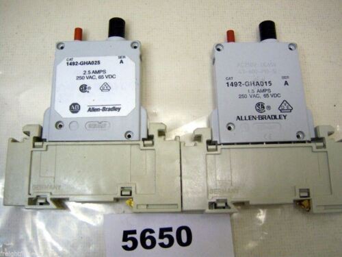 Lot of 2 Allen-Bradley Circuit Breakers 1492-GHA0125 1492-GHA015 2.5 1.A