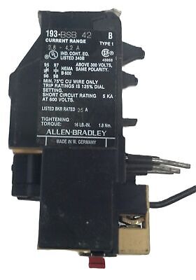 Allen-Bradley 193-BSB42 Ser B 2.8-4.2 A Bimetallic Overload Relay
