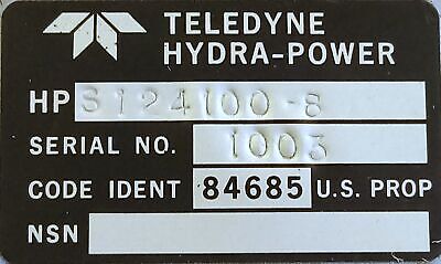 Teledyne Hydra-Power HPS124580 HPS124100-8 125VDC Hydraulic Solenoid Valve