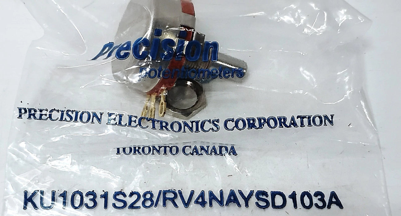 Precision Electronics KU1031S28/RV4NAYSD103A 10K Ohm Carbon Linear Potentiometer