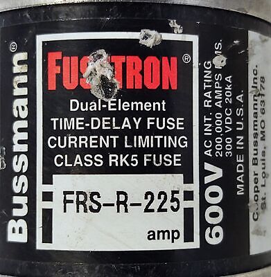 Bussmann FRS-R-225 FUSETRON 225 A Class RK5 Time-Delay Current-Limiting Fuse