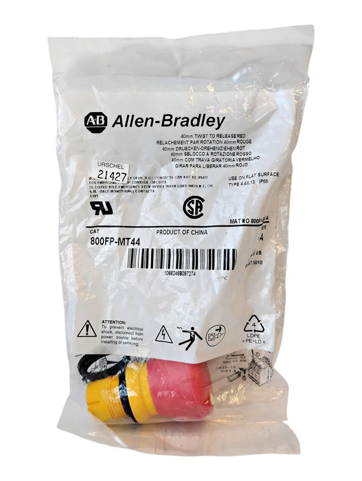 Allen-Bradley 800FP-MT44 40mm Red Twist to Release Operator Switch