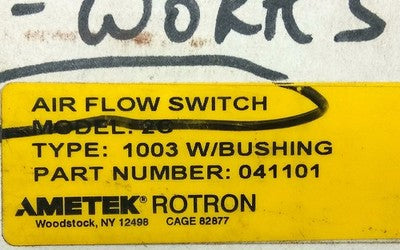 Ametek Rotron 041101 2C Type 1003 250 V AC 5 A Air Flow Switch