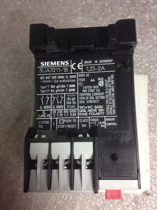 Siemens 3UA70-11-1B Overload Relay