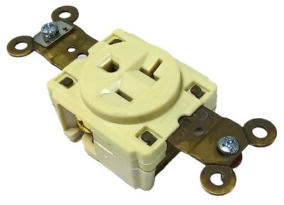 Hubbell HBL53611 NEMA 5-20R 125 V AC 20 A 2 Pole 3 Wire Single Receptacle