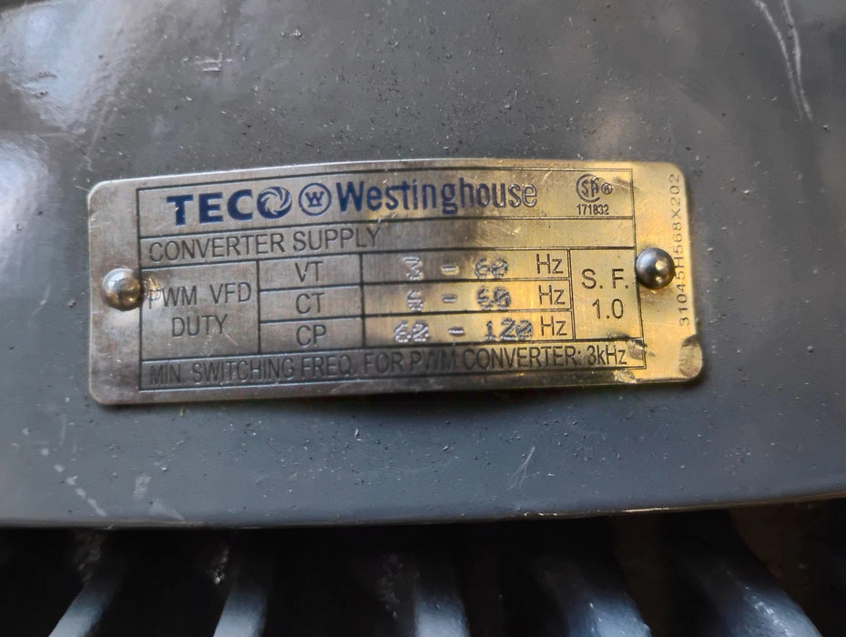TECO Westinghouse NP0204 230/460 V 1760 RPM 20 HP MAX-PE Severe Duty Motor