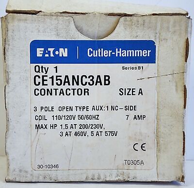 Cutler-Hammer CE15ANC3AB Size A 7 A 3 POLE 460 V Contactor