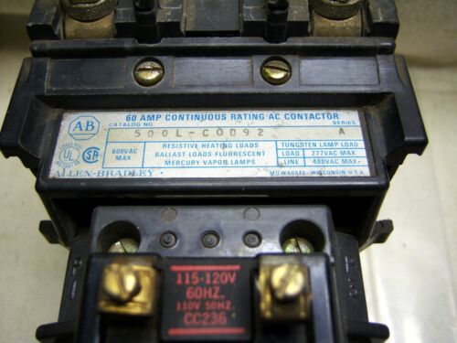 Allen-Bradley AC Contactor 500L-COD92 60A Non-Motor Loads