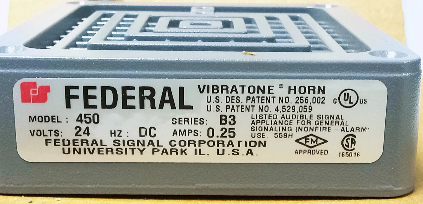 Federal Signal 450-024-31 Model 450 VIBRATONE 24 V DC Horn