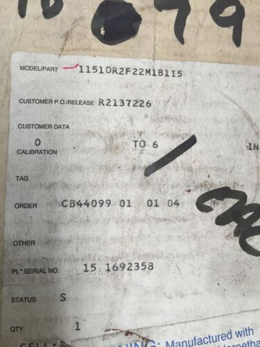 Rosemount 1151Dr2F22M1B1I5 Pressure Transmitter