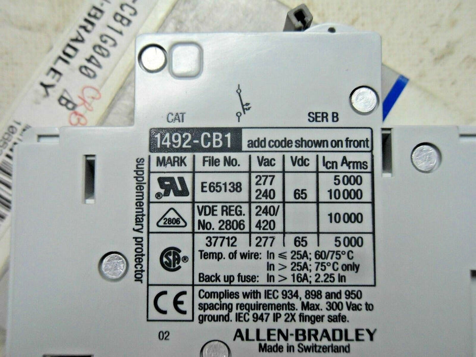 NIB Allen-Bradley 1492-CB1G040 Circuit Breaker