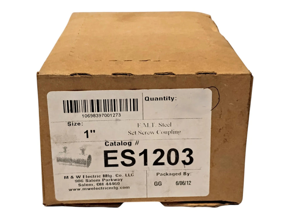 M W Electrical ES1203 1 in EMT Conduit Set Screw Coupling