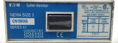 Eaton CN15KN3 Series A1 90 A 110/120 V NEMA Size 3 Non-Reversing Contactor