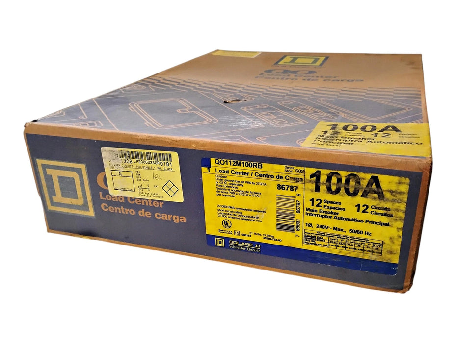 Square D QO112M100RB 100 A 240 V 1 PH 12 Space Outdoor Main Breaker Load Center