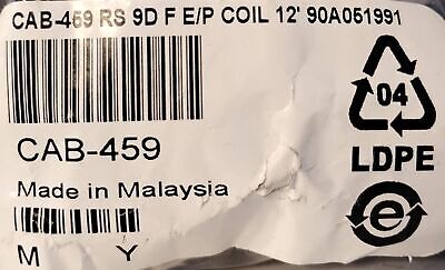 Datalogic CAB-459 RS 9D F E/P Coil 12 ft Bar Code Scanner Cable