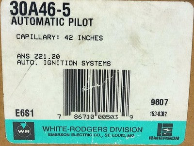 White Rodgers 30A46-5 120/240 V AC Auotmatic Pilot