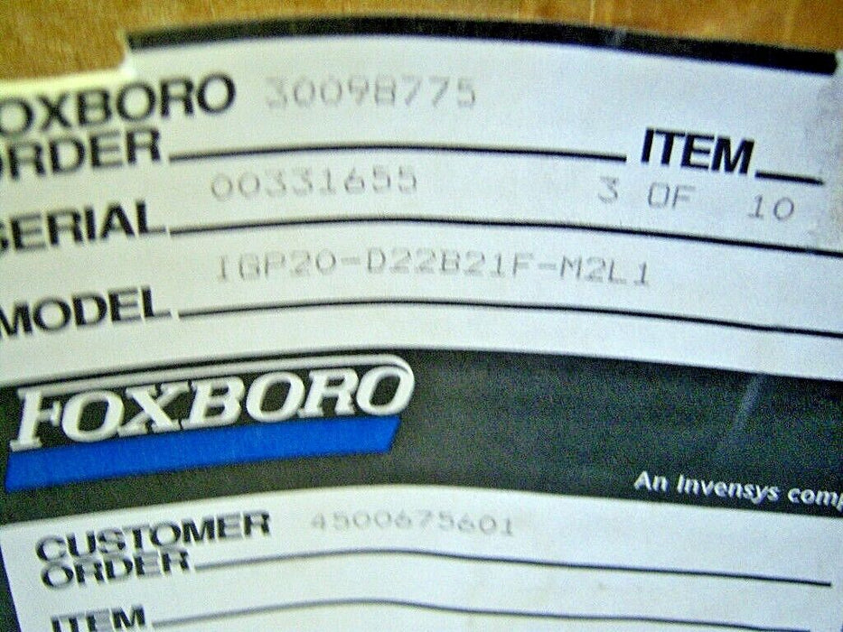 Foxboro Pressure Transmitter IGP20-D22B21F-M2L1