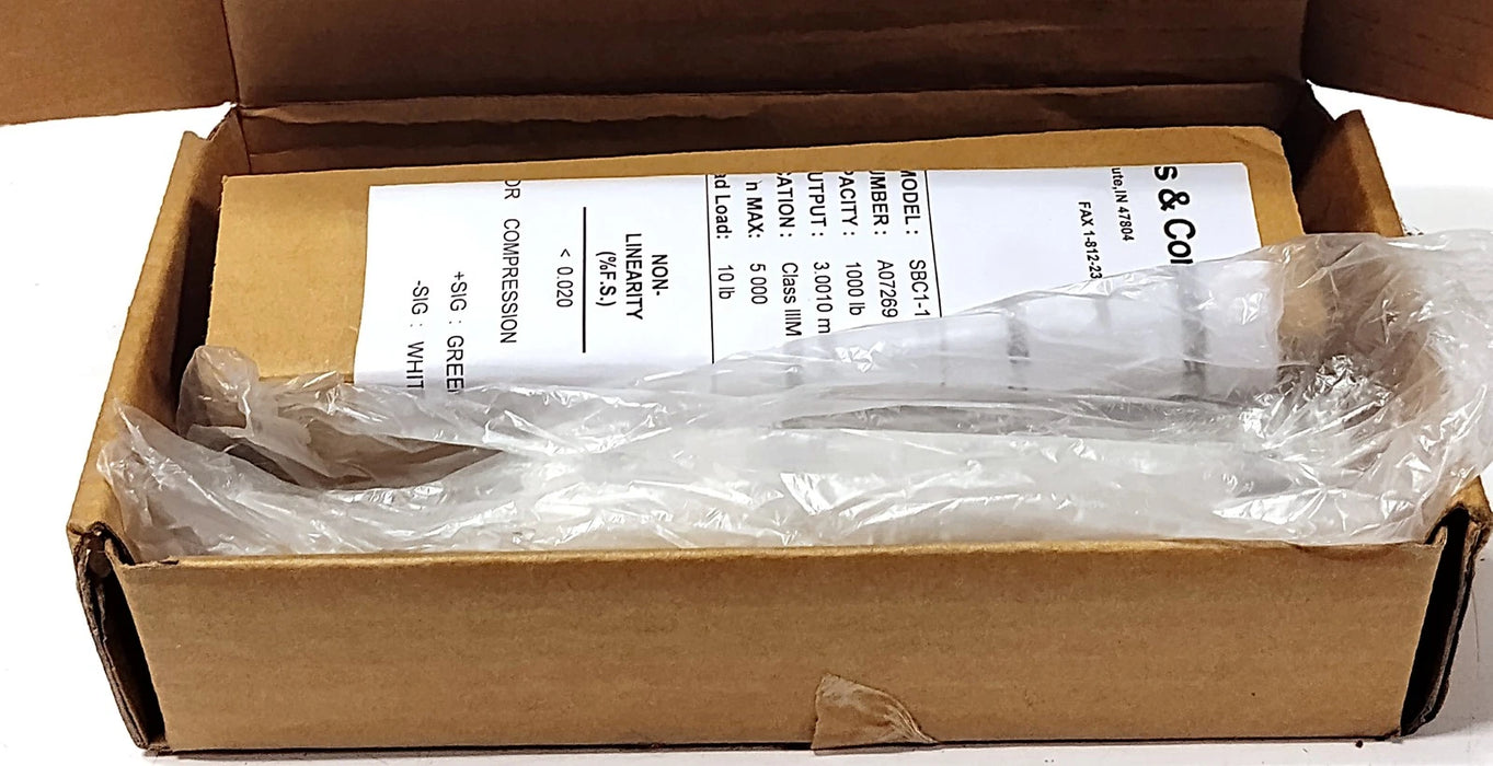 Incell SBC1-1K 3.001 mV/V Class III M 1000 lb Load Cell