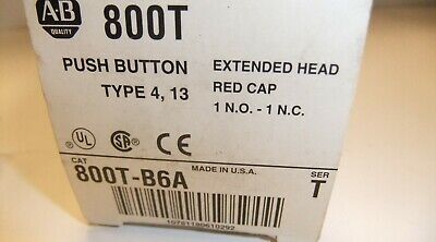Allen-Bradley Red Extended Head Push Button 800T-B6A