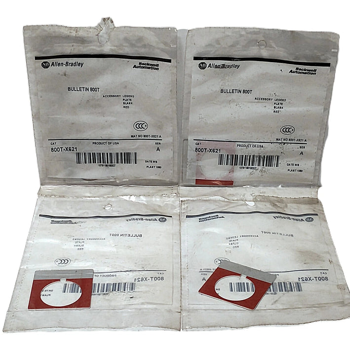 Allen-Bradley 800T-X621 BLANK Red Aluminum Legend Plate for 30 mm Switches