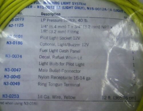 Woodward N15-0013-1A Low Fuel Warning Light Components Kit