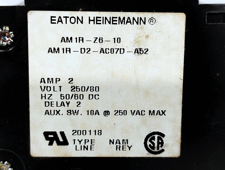 Eaton AM1R-D2-AC07D-A52 AM1R-Z6-10 250VAC/80VDC 2 A 1-Pole Circuit Breaker