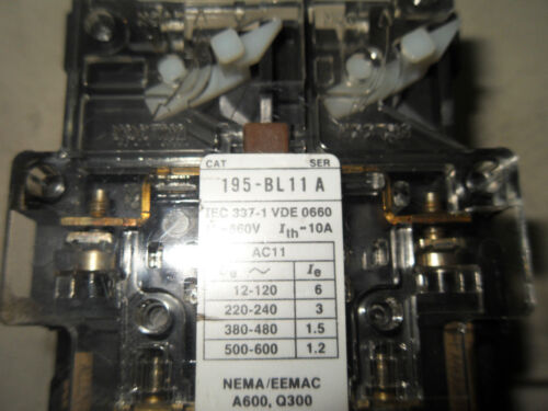 1 Allen-Bradley 195-FA40 AUXILIARY CONTACT KIT