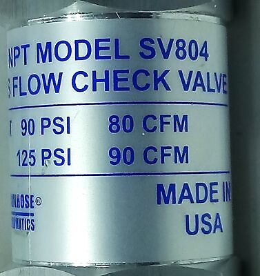 Coilhouse Pneumatics SV804 Excess Flow Check Valve Assembly