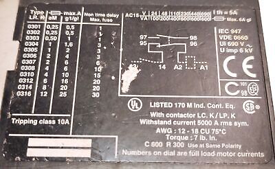 Telemecanique LR2K0306 575 V AC 0.8-1.2 A Adjustable Overload Protection Relay