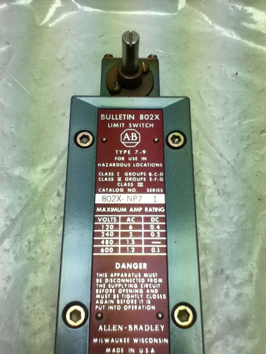 Allen-Bradley 802X-NP7 Series 1 Limit Switch