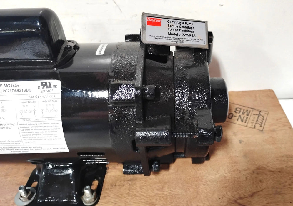 Dayton 2ZWP1A 2ZWP1 115/230 V 1/2 HP 3450 RPM Cast Iron Centrifugal Pump
