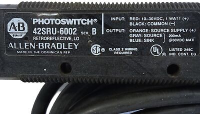 42SRU-6002 Ser B PHOTOSWITCH 10-30VDC Retroreflective Photoelectric Sensor