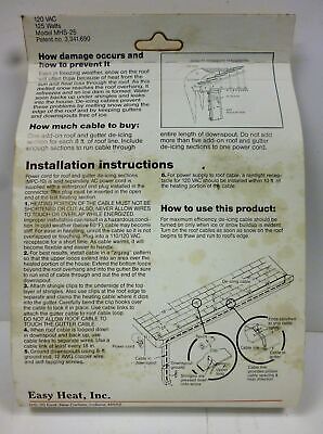 Easy Heat MHS-25 25 FT Add-On Roof and Gutter De-icing Section