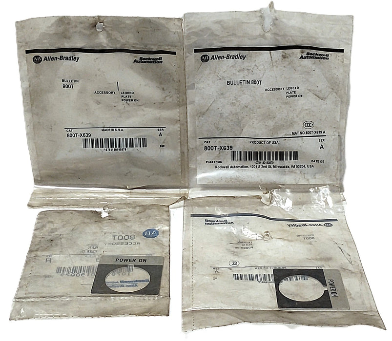 Allen-Bradley 800T-X639 POWER ON Aluminum Legend Plate for 30 mm Switches