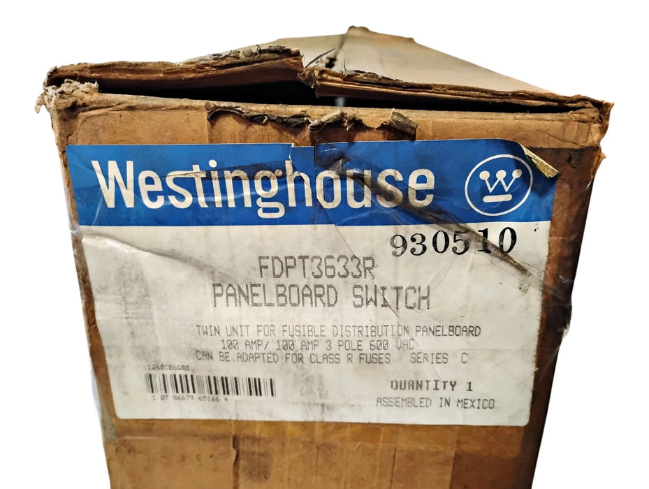 Westinghouse FDPT3633R 100 A 3 P 600 V Dual/Twin Unit Fusible Panelboard Switch