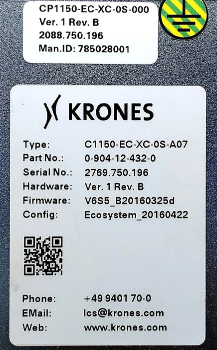 Krones C1150-EC-XC-0S-A07 Ver 1 Rev B Servo Drive