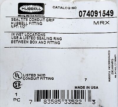 Hubbell 074091549 1/2 in SEALTITE Conduit Grip