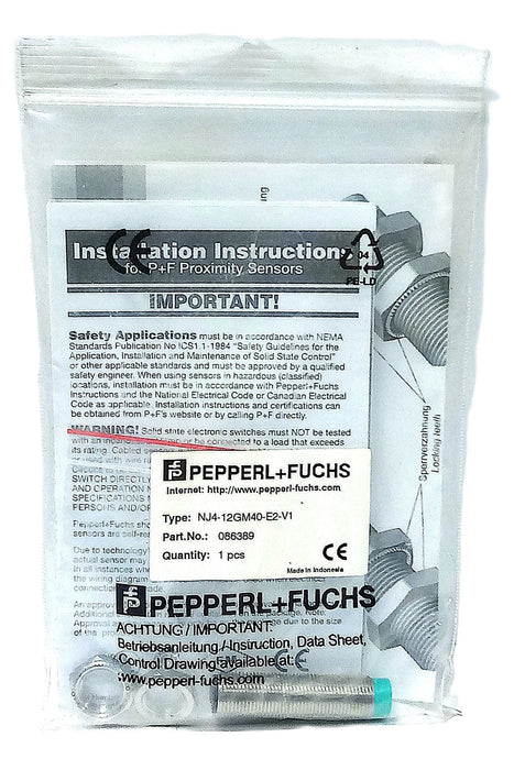 Pepperl Fuchs NJ4-12GM40-E2-V1 086389 10-60 V DC Inductive Proximity Sensor