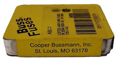 Bussmann ABC-7 250 V AC 7 A Fast Acting Fuses - Lot of 5