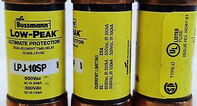 Bussmann LPJ-10SP LOW-PEAK 600 V 10 A Class J Current-Limiting Time Delay Fuse