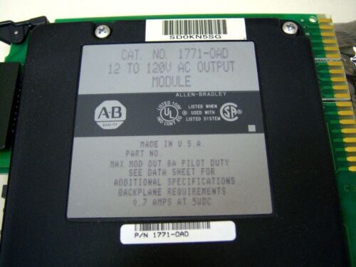 Allen-Bradley 1771-OAD Output 16PT 120 VAC w/ Wiring Arm