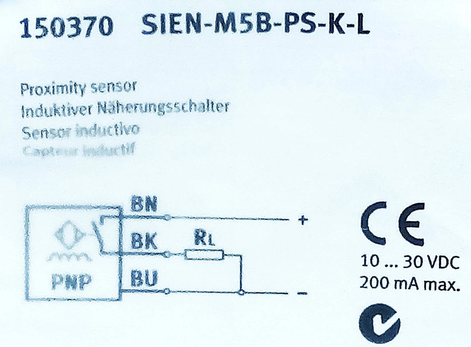 Festo SIEN-M5B-PS-K-L 150370 10-30 V DC Inductive Proximity Sensor