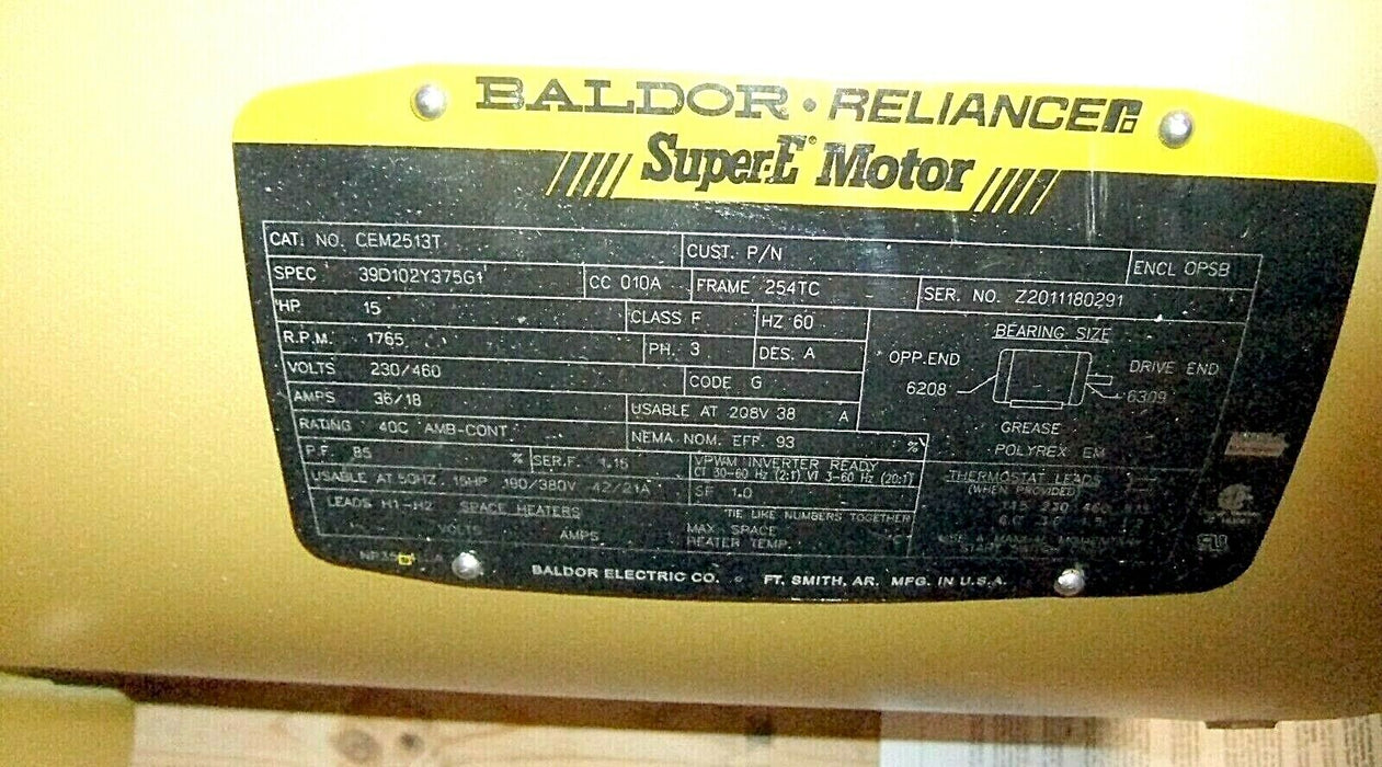 Baldor 15 HP Foot-Mounted Motor CEM2513T