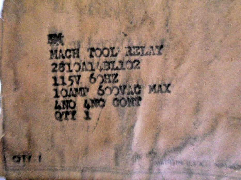 GE 2810A14BL102 8 Pole Relay
