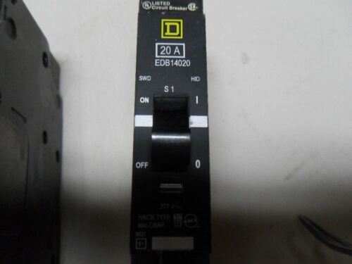 3 Square D EDB-14020 CIRCUIT BREAKER