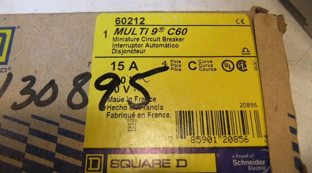 Square D Circuit Breaker 15A 60212 C60 Multi 9