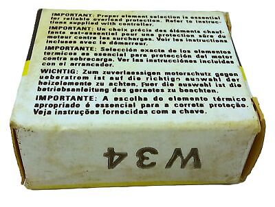 Allen-Bradley W34 Class 20 Heater Element for Eutectic Alloy Type Overload Relay