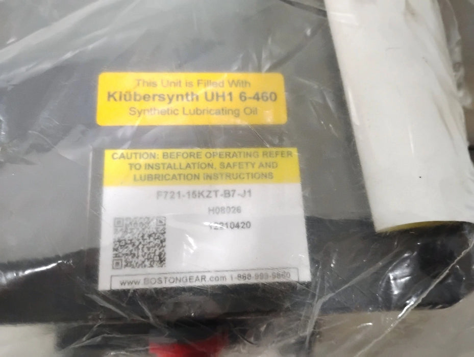 Boston Gear F721-15KZT-B7-J1 15:1 140TC/180C 7/8" Bore Worm Gear Speed Reducer