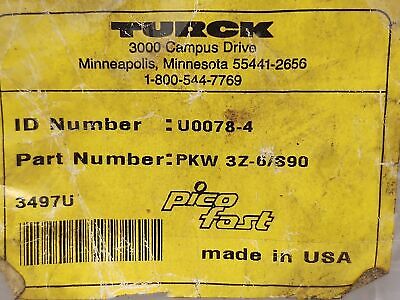 Turck PKW 3Z-6/S90 PLC Cable with Snap-Lock