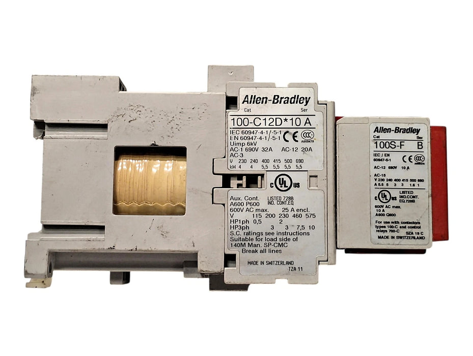 Allen-Bradley 100S-C12DJ14C Series A 690 V 12 A Safety Contactor w/ 24 V DC Coil